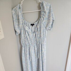 WHO WHAT WEAR blue and white dress size small